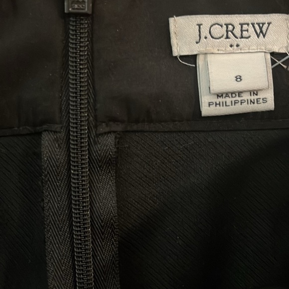 J Crew Black Pencil Skirt Zip Back Pockets Cotton size 8 - Picture 3 of 6